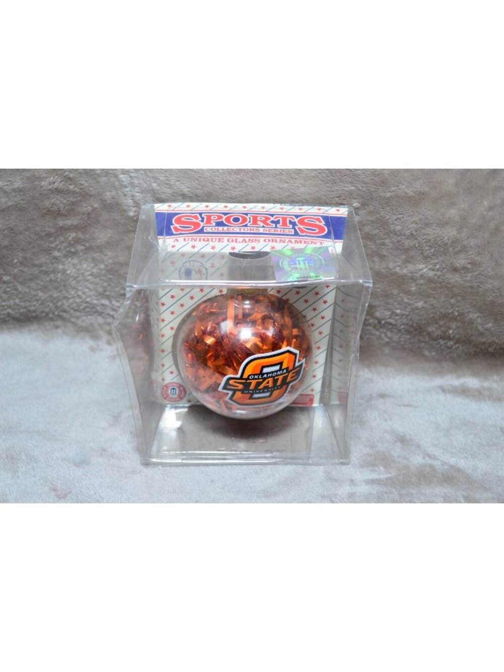 Oklahoma State Christmas Glass Ornament OSU Collegiate Sports Memorabilia Retro